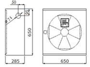 Cutie hidrant ARS AT 25 - 650x650x285 ROSIE usa cu sticla  - sistem complet