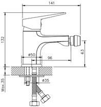 Baterie bideu BIRKEN BLACK, fara ventil