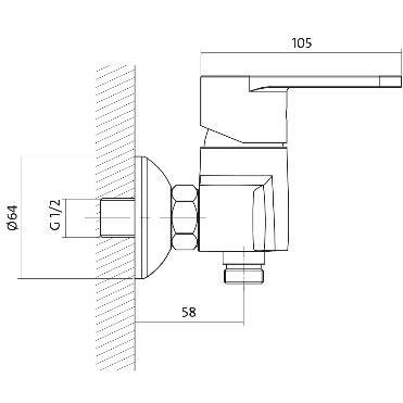 Baterie dus CERSANIT colectia CARI, fara accesorii