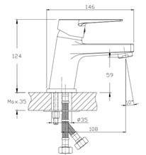 Baterie lavoar BIRKEN BLACK, fara ventil