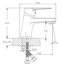 Baterie lavoar cu ventil