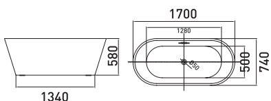 Cada Freestanding GEHLER 170 x 74 x 58 cm