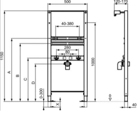 Cadru incastrabil lavoar Prosys pentru pereti rigips  IDEAL STANDARD