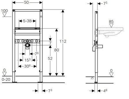 Cadru pentru lavoar GEBERIT Duofix, baterie cu montaj stativ