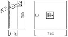 Cutie hidrant ARS LT C52 - 500x500x140 INOX usa cu sticla  - sistem complet