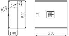 Cutie hidrant ARS LT C52 - 500x500x140 ROSIE usa cu sticla  - sistem complet