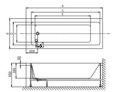 Panou frontal pentru cada GRANADA 140 cm
