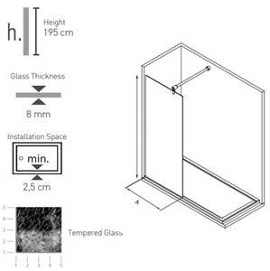 PARAVAN DUS VILLA 110 cm