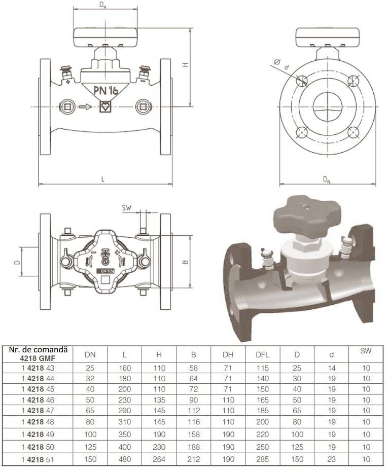 Robinet echilibrare hidraulica STROMAX-GMF DN125