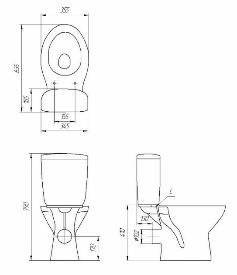 Set WC CERSANIT compact Senator 010 evacuare orizontala + rezervor alimentare 3/6 litri, racord 1/2 + capac polipropilena
