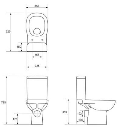 Set WC compact 316 Facile 010 evacuare orizontala + rezervor alimentare 3/6 litri, racord 3/8 + capac duroplast, antibacterian