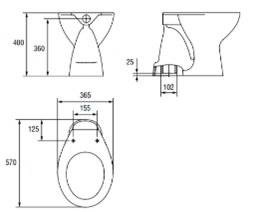 WC monobloc CERSANIT President P20 - evacuare verticala 
