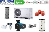 PACHET Pompa de caldura R32 monobloc 10kW (1x230V) HYUNDAI, HYHC-V10W,D2N8-BE30, Boiler 200 L si accesorii