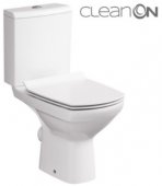 Set WC compact 599 Easy New CLEAN ON 010 evacuare orizontala + rezervor alimentare 3/5 litri + capac soft-close, easy-off, duroplast